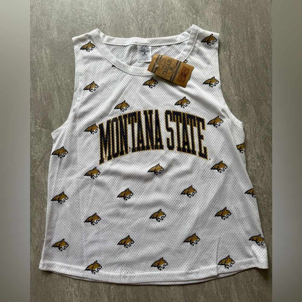 NWT Montana State Rivalry Threads White Mesh Tank, Size Small